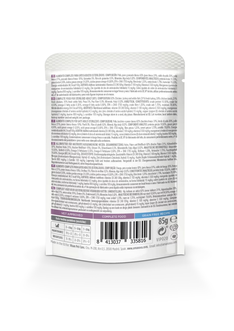 Amanova | Sterilised Cat Fish Turkey Wet P12 - immagine 4